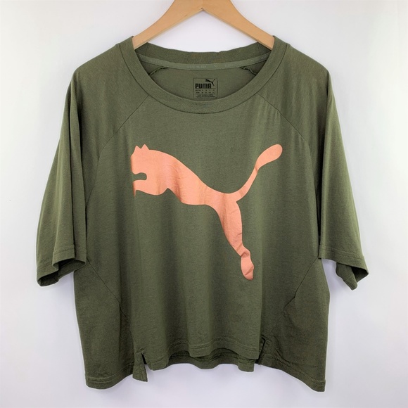 olive green puma outfit